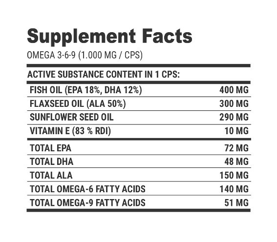 OMEGA 3-6-9 - Extrifit (100 caps)
