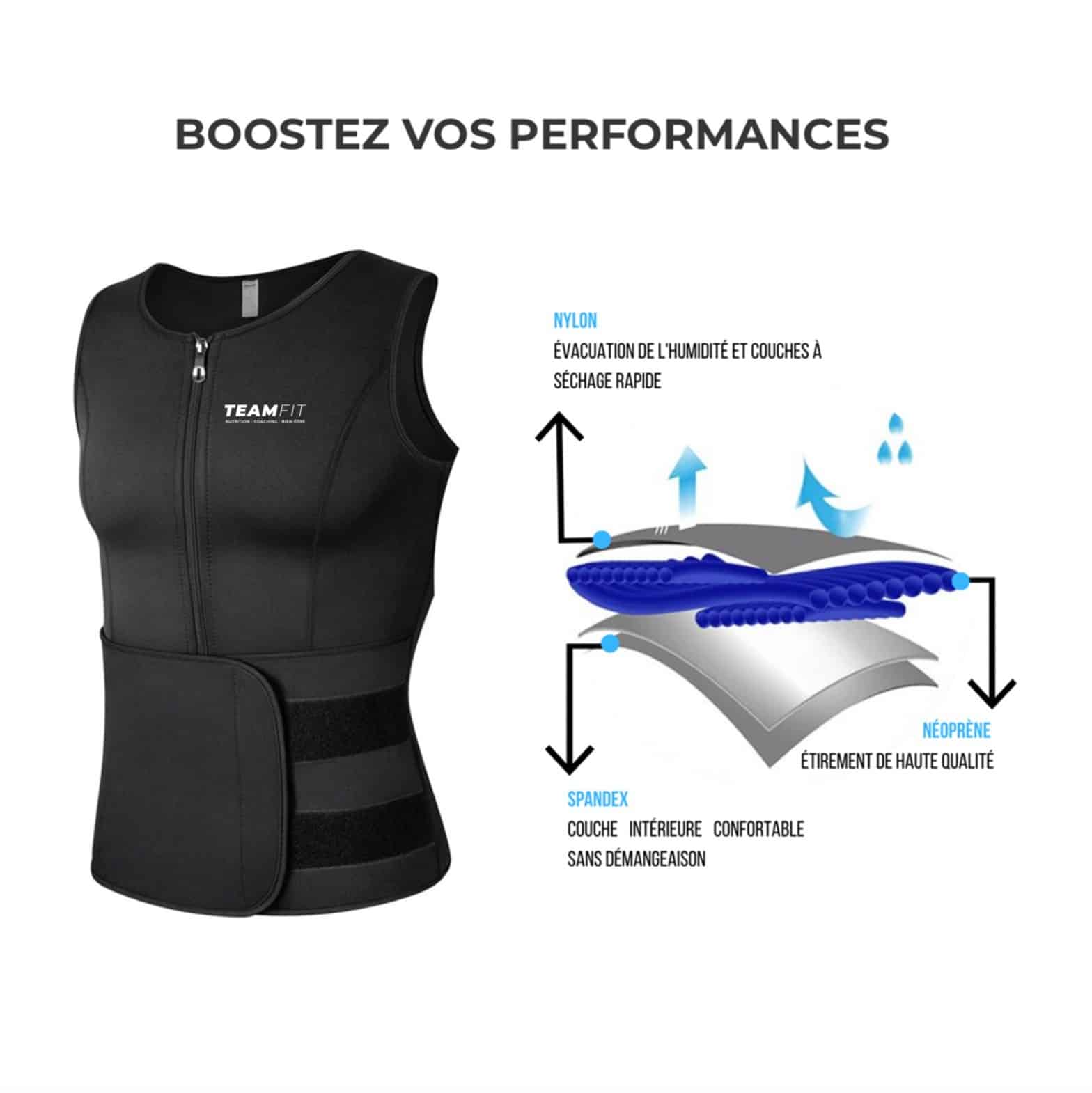 GILET DE SUDATION NÉOPRÈNE - TeamFit